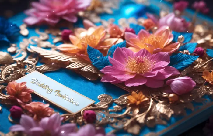 Stylish 3D Floral Wedding Invitation Card Slideshow